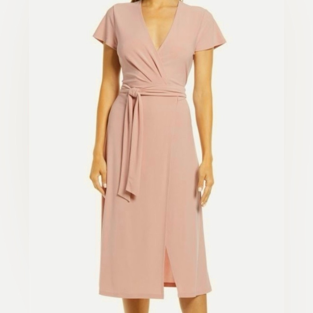 Halogen Soft Pink Midi Dress